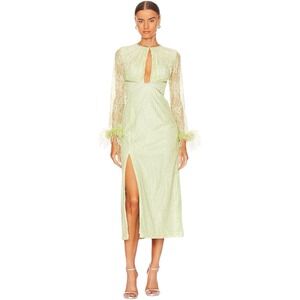 alice mccall obscurity midi dress Women US-2 Alice McCall Obscurity Midi Dress Poreclain White Eyelet Lace Belted